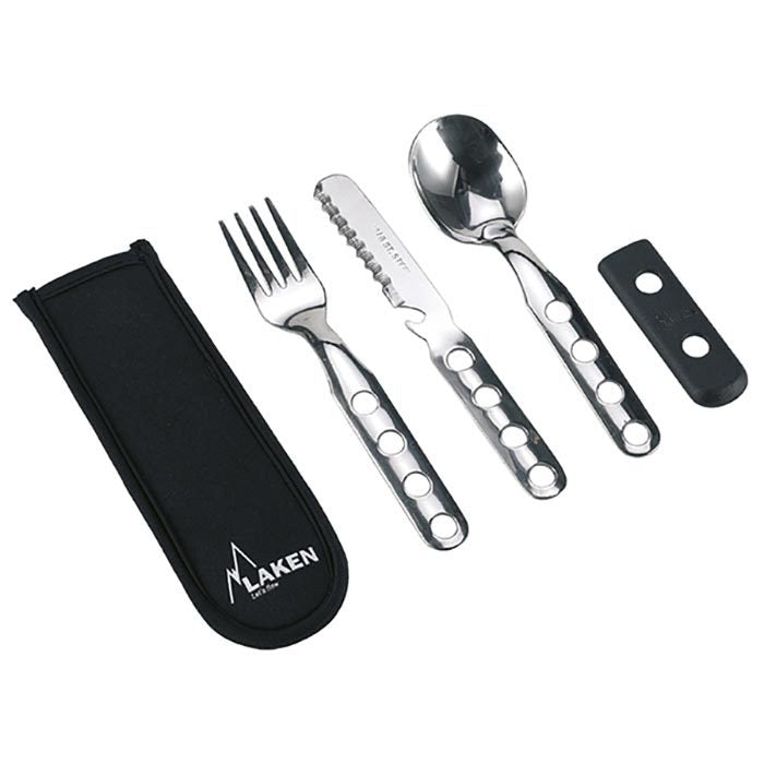Stainless steel cutlery 3 pcs. with neoprene cover