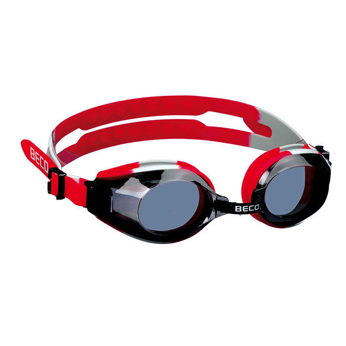 Profischwimmbrille, "Arica", rot/grau