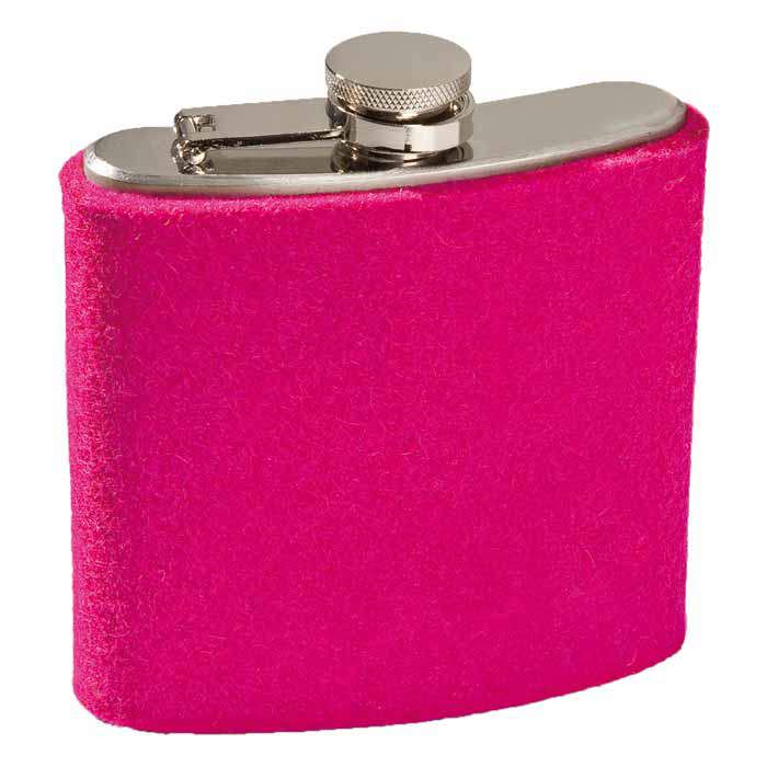 Flachmann 180ml mit Hülle pink