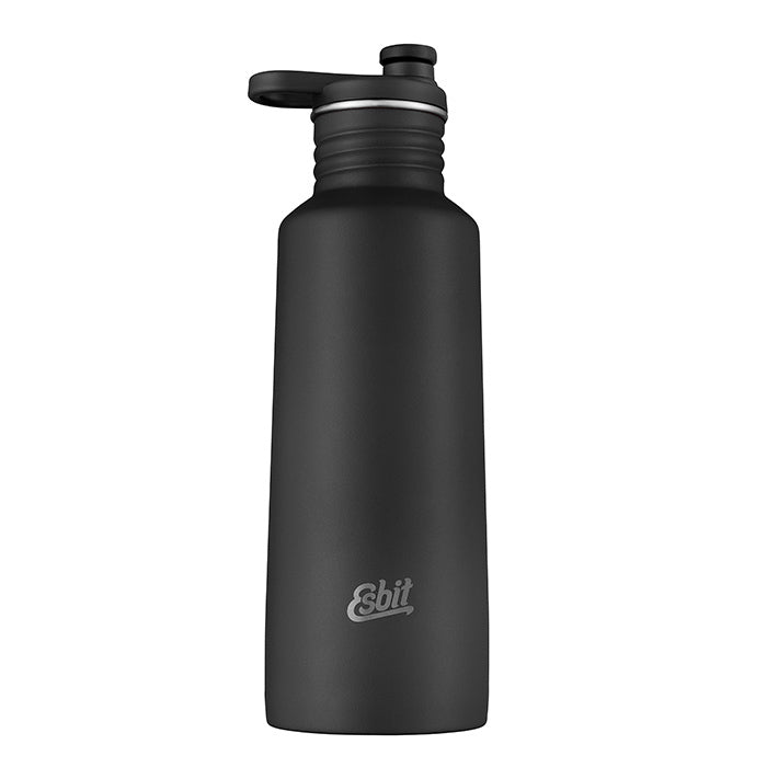 PICTOR Sporttrinkflasche, 750ML, Schwarz, mit Extra Verschluss