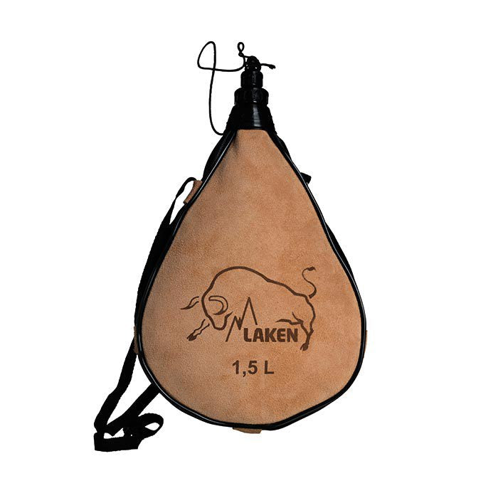 Leather canteen 1,5 L. straight form