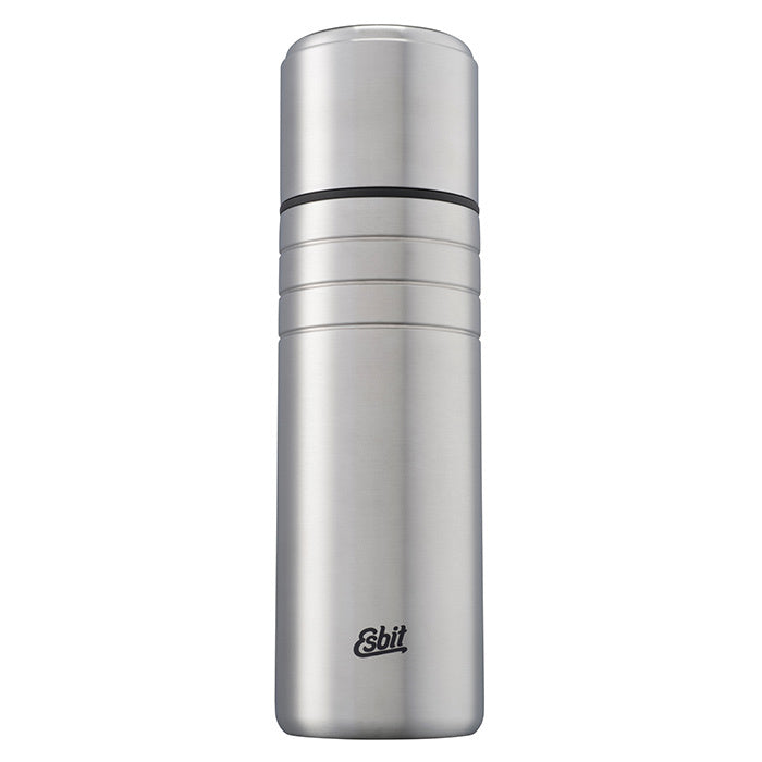 MAJORIS Edelstahl Isolierflasche mit doppelwandigem Edelstahl-Becher, 1L, Edelstahl
