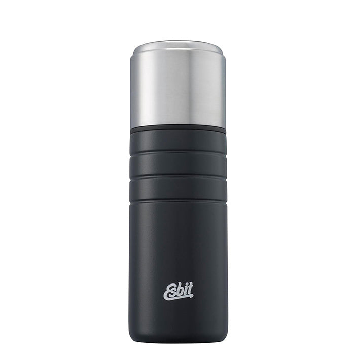 MAJORIS Edelstahl Isolierflasche mit doppelwandigem Edelstahl-Becher, 0.75L, Schwarz