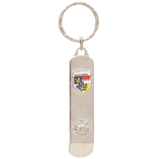 Schlüsselanhänger mit Flaschenöffner und Edelweiß