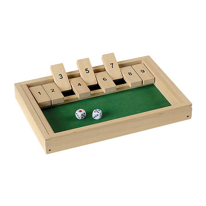 Holz-Klappbrett mit 2 Würfeln (W633)(230819)