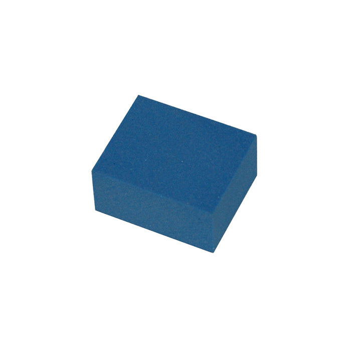 Kanten-Schleifgummi hart, Maße: 40mm x 32,5mm x 20mm. blau