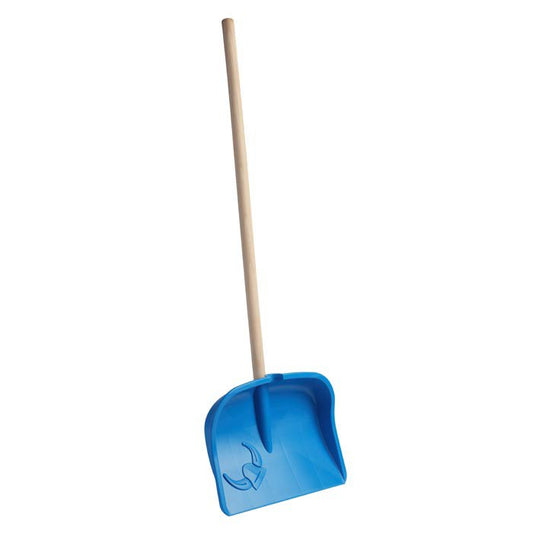 Kinder-Schneeschaufel mit Holzstiel, Blau
