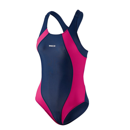 Badeanzug, marine/pink, Gr. 40