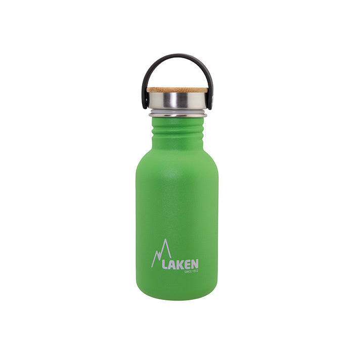 Basic Steel Bottle 500ml ,Bamboo S/S Cap - Green
