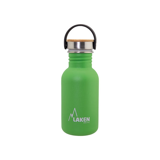 Basic Steel Bottle 500ml ,Bamboo S/S Cap - Green