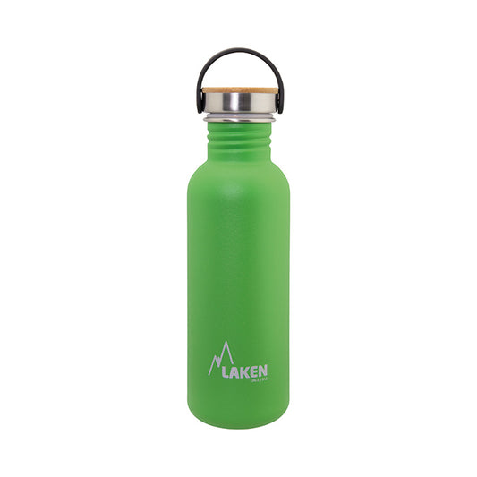 Basic Steel Bottle 750ml ,Bamboo S/S Cap - Green
