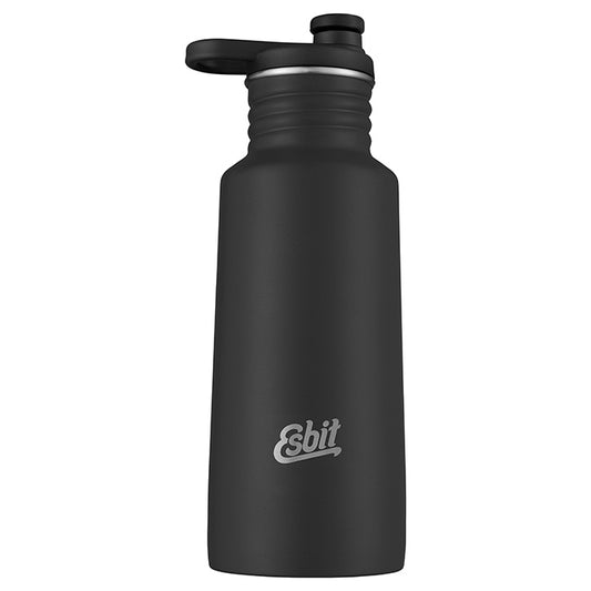 PICTOR Sporttrinkflasche, 550ML, Schwarz, mit Extra Verschluss