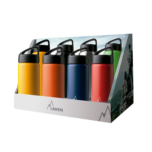 Display 6 st. steel thermo bottle TA5 assorted