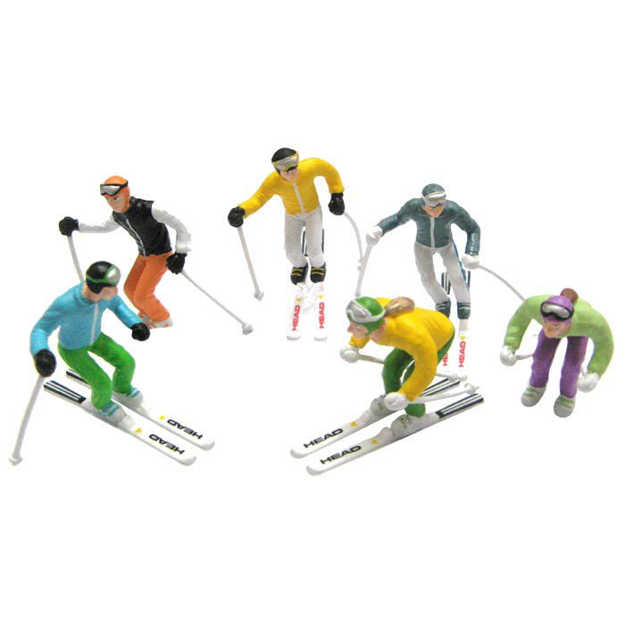 6 Figuren stehend m.Skistöcken