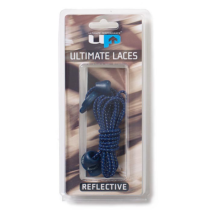 Reflective Elastic Laces 2 Pack, navy blue