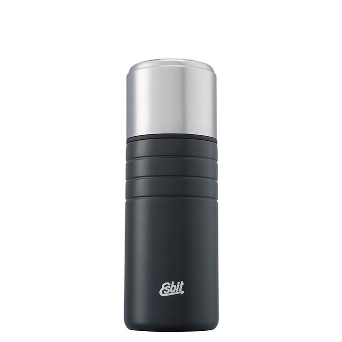 MAJORIS Edelstahl Isolierflasche mit doppelwandigem Edelstahl-Becher, 0.5L, Schwarz