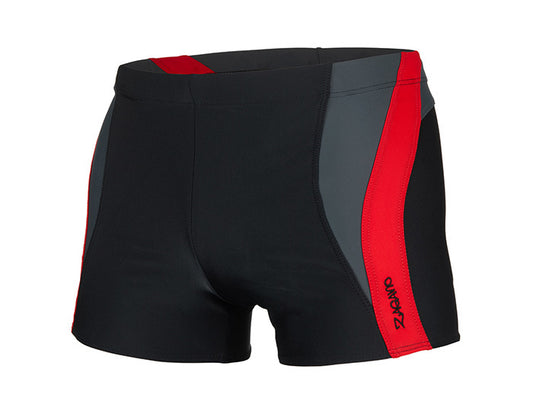 Badehose, schwarz/grau/rot, XL
